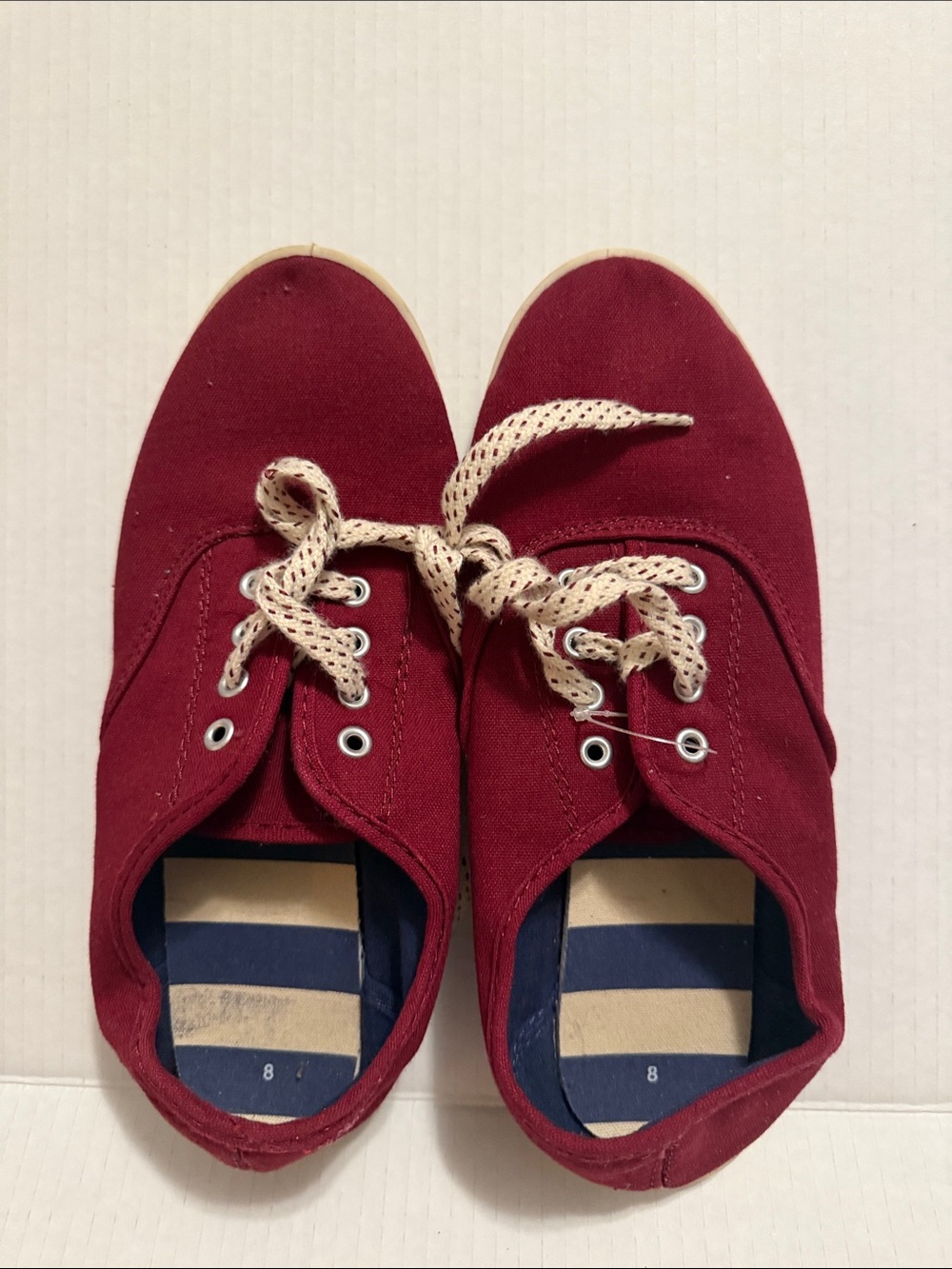 Women's Burgundy Canvas Sneakers